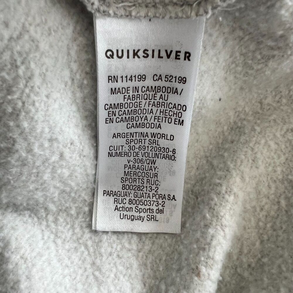 Quiksilver Men's Gray Logo Hoodie Sweatshirt - Picture 4 of 8